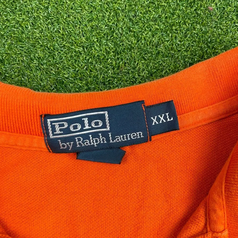 Polo Ralph Lauren Orange Triple Pony Embroidered Short Sleeve Polo Shirt Sz XXL